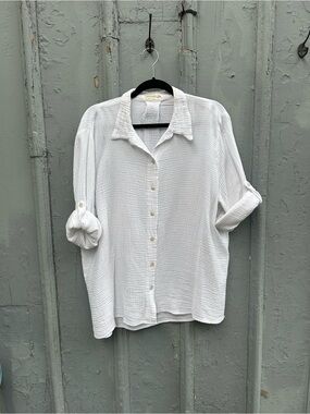 4our Dreamers textured cotton gauze blouse, size 1X